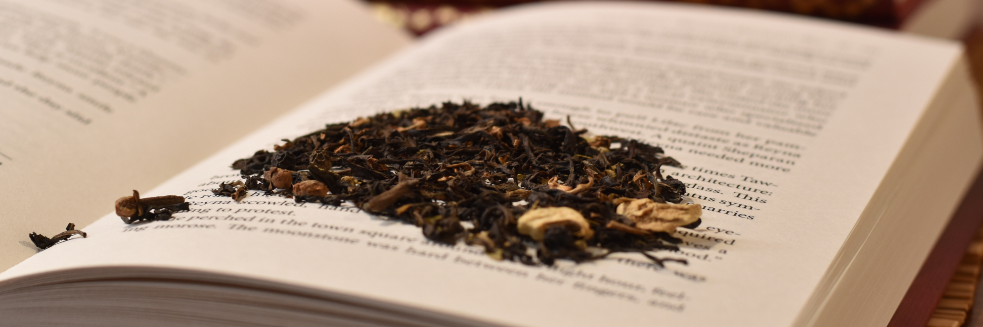 Tea Leaves on an open book