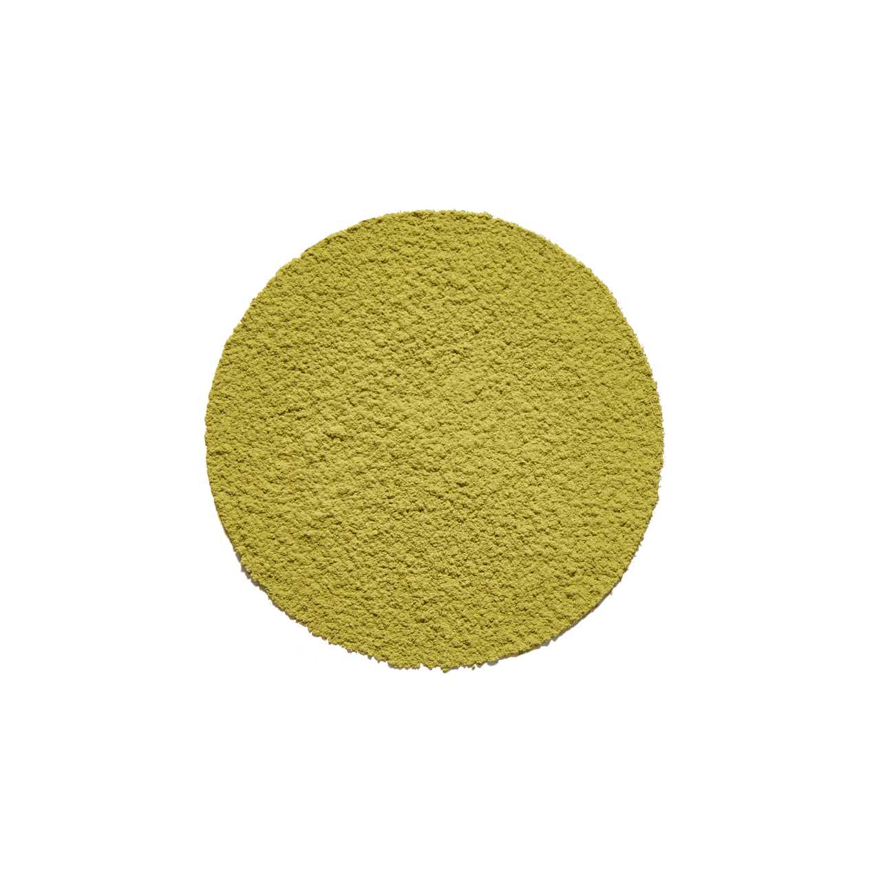 A circle of Creamy Matcha Latte Mix powder