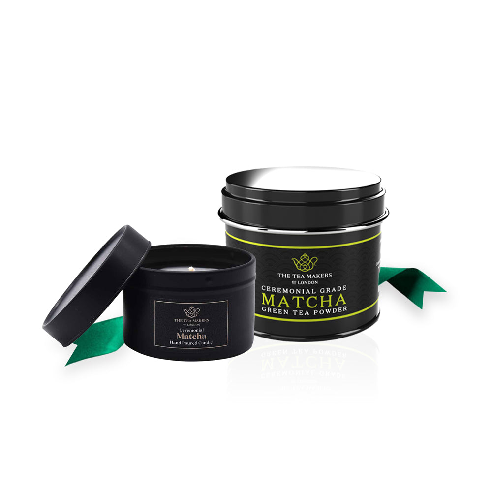 40g metal Matcha Caddy with Travel Size Matcha Candle 