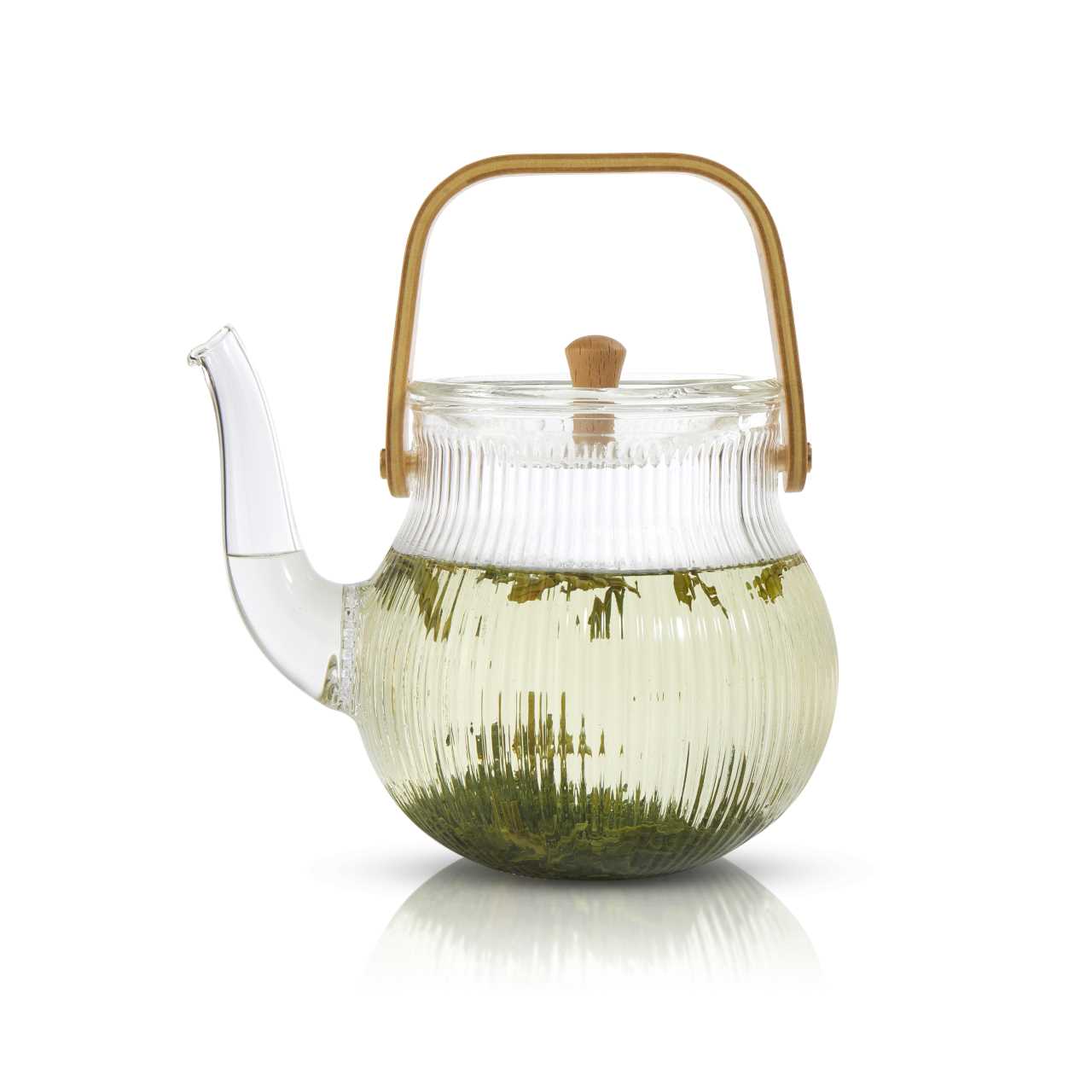 Silver lining Teapot filled with Green tea 